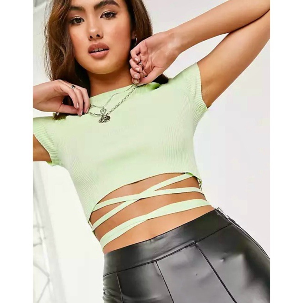Bershka wraparound crop top